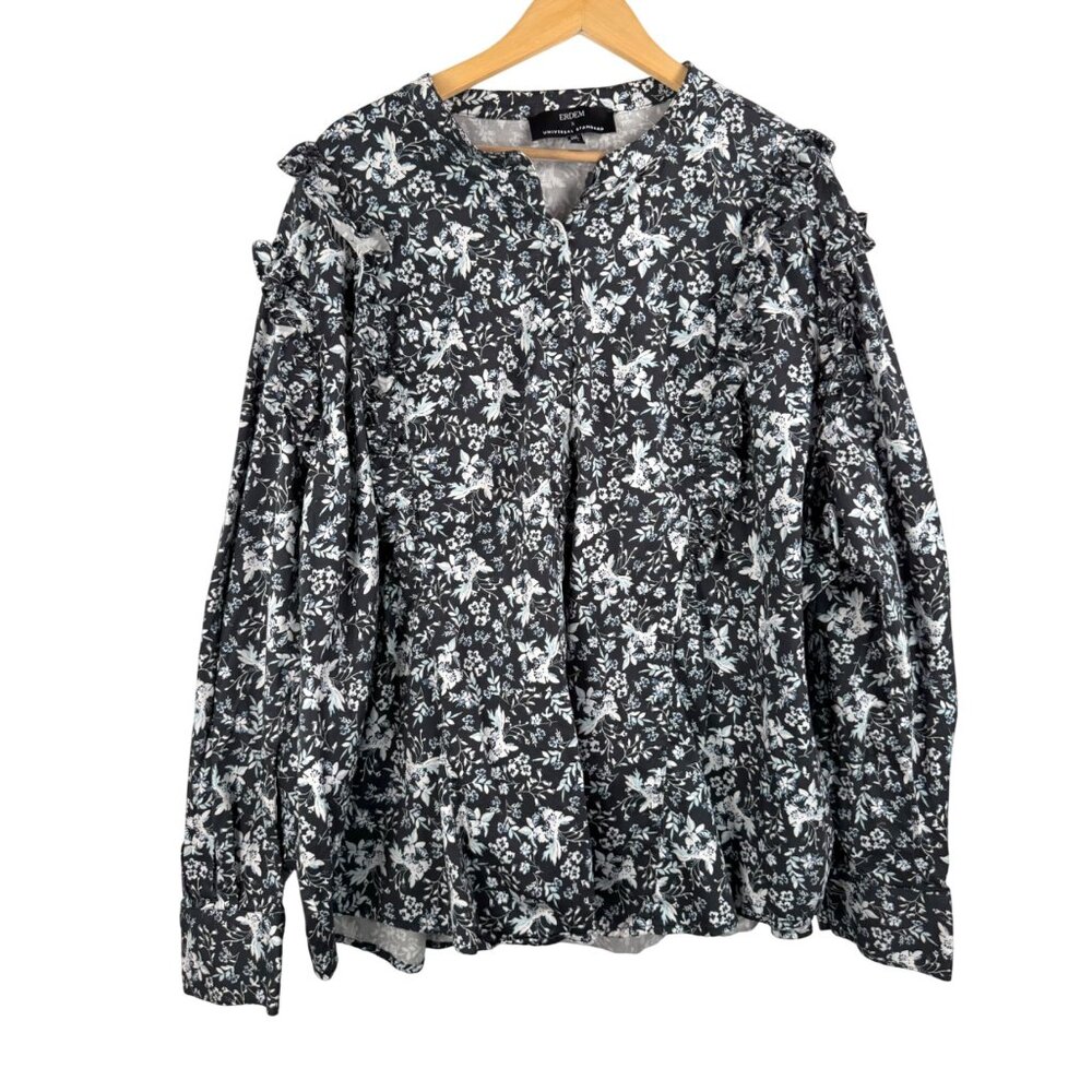 ERDEM x Universal Standard Kalina ruffle button‎ shirt sz 2XL